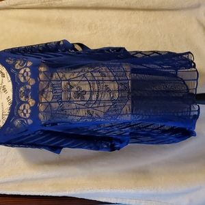 Blue swimsuit cover-up or tunic